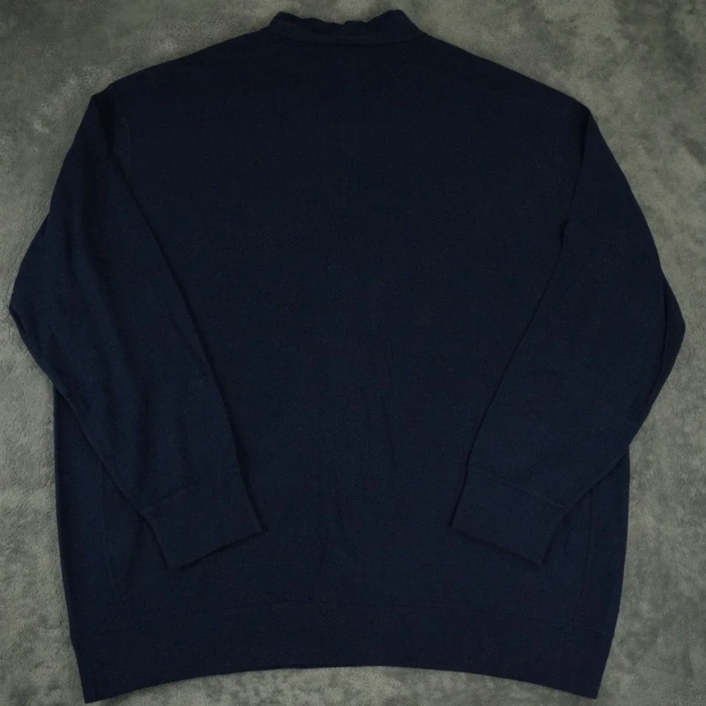 Polo Ralph Lauren Pullover Sweater Mens 3XLT Navy Blue 1/4 Zip Elbow Patch NWT